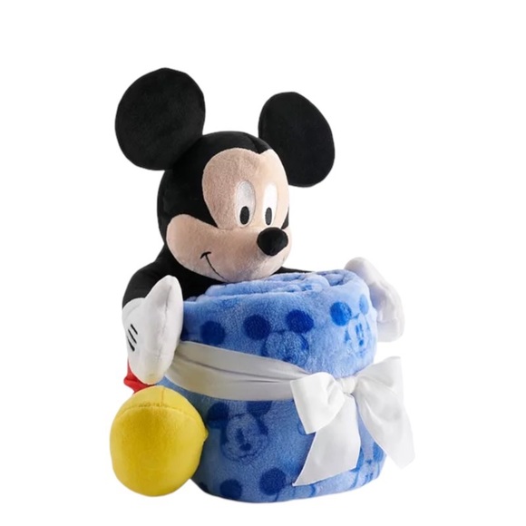 NEW Disney Mickey Mouse Plush and Throw Blanket set Baby Shower Birthday Gift - Picture 1 of 4